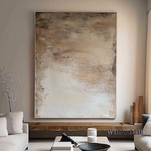 Wabi Sabi Wall Art Large Brown Abstract Art Brown Minimalist Abstract Canvas Painting Large Brown Simple Textured Art Neutral Wall Decor