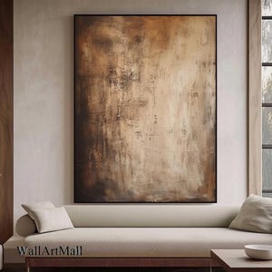 Large Brown Abstract Wabi-Sabi Painting Black Abstract Painting Brown Minimalist Painting Black Minimalist Wall Art Black Canvas Painting
