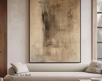 Wabi-Sabi Abstract Painting Brown Abstract Painting Medieval Brown Oil Painting Brown Minimalist Abstract Wall Decor Brown Canvas Wall Art