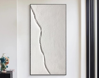Large 3D White Ocean Waves Texture Painting White Abstract Texture Wall Art White Abstract Painting White Acrylic Modern Minimalist Art