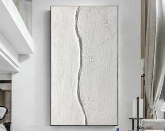 3D White Ocean Waves Texture Painting Large White Texture Wall Art White Ocean Abstract Painting Handmade PaintingWhite Acrylic Minimal Art