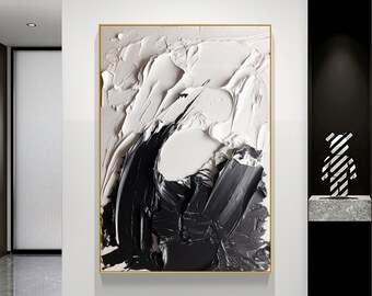Black and White 3D Texture Abstract Painting White Texture Minimalist ...