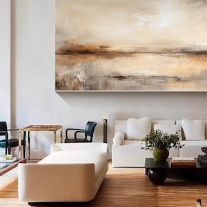 Brown and beige abstract texture painting Large brown minimalist abstract painting Brown landscape painting Bedroom decoration texture Art