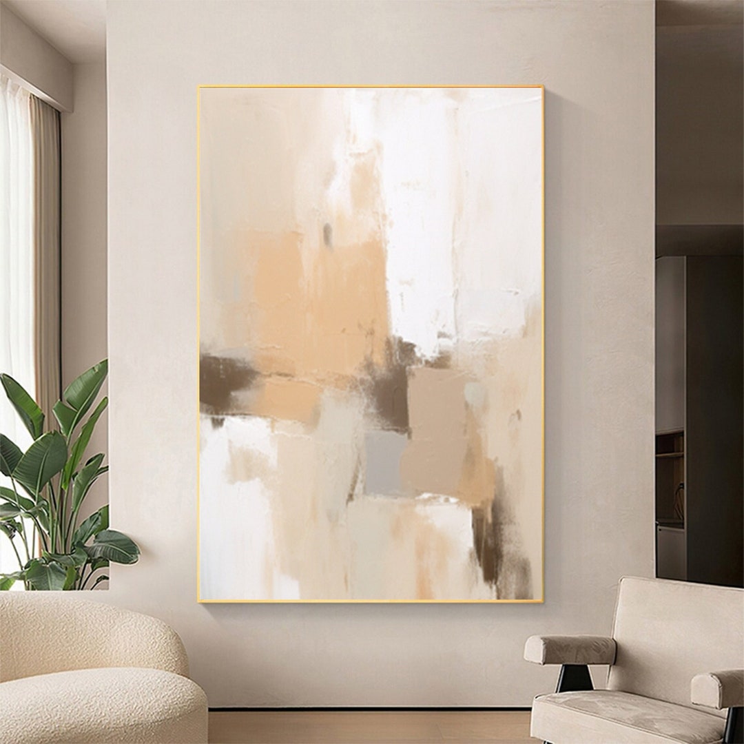 Large Minimalist Abstract Texture Painting Light Color Abstract Canvas ...