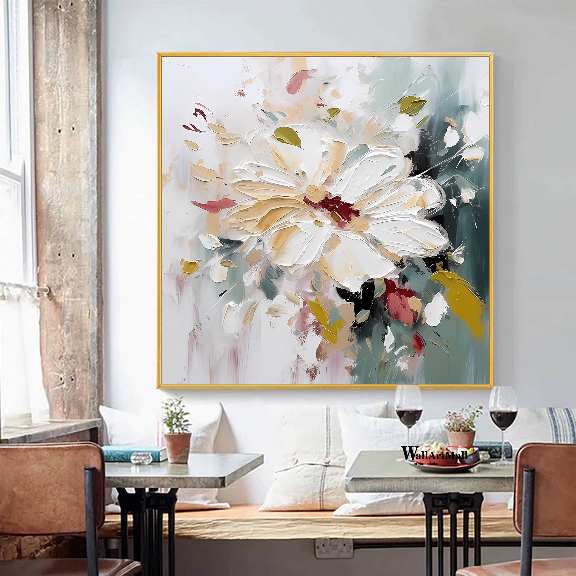Large Original Flower Painting on Canvas Blooming Flower - Etsy