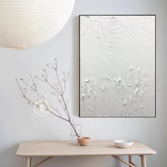 Large White Abstract Texture Wall Art White Acrylic Wall Art Etsy
