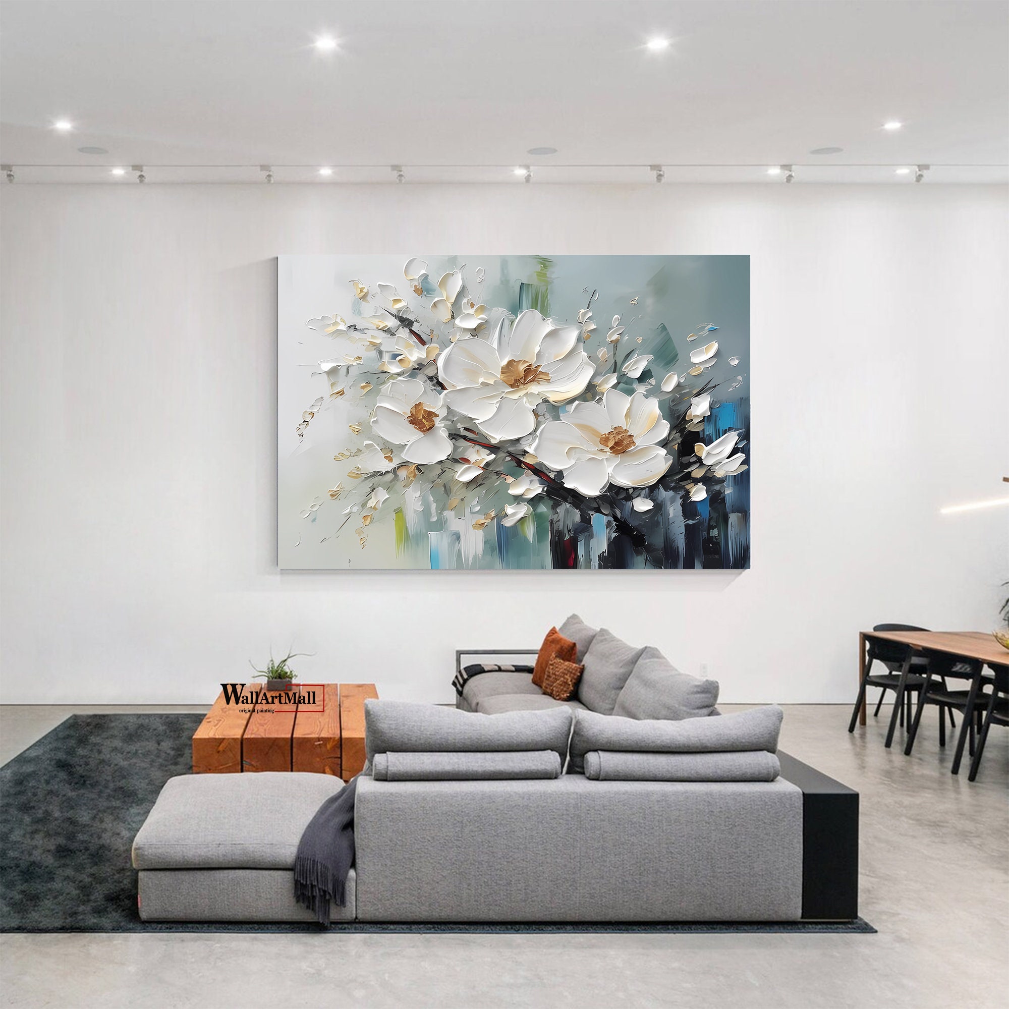 Original Flower Texture Wall Art 3D Textured Flower Abstract Painting ...