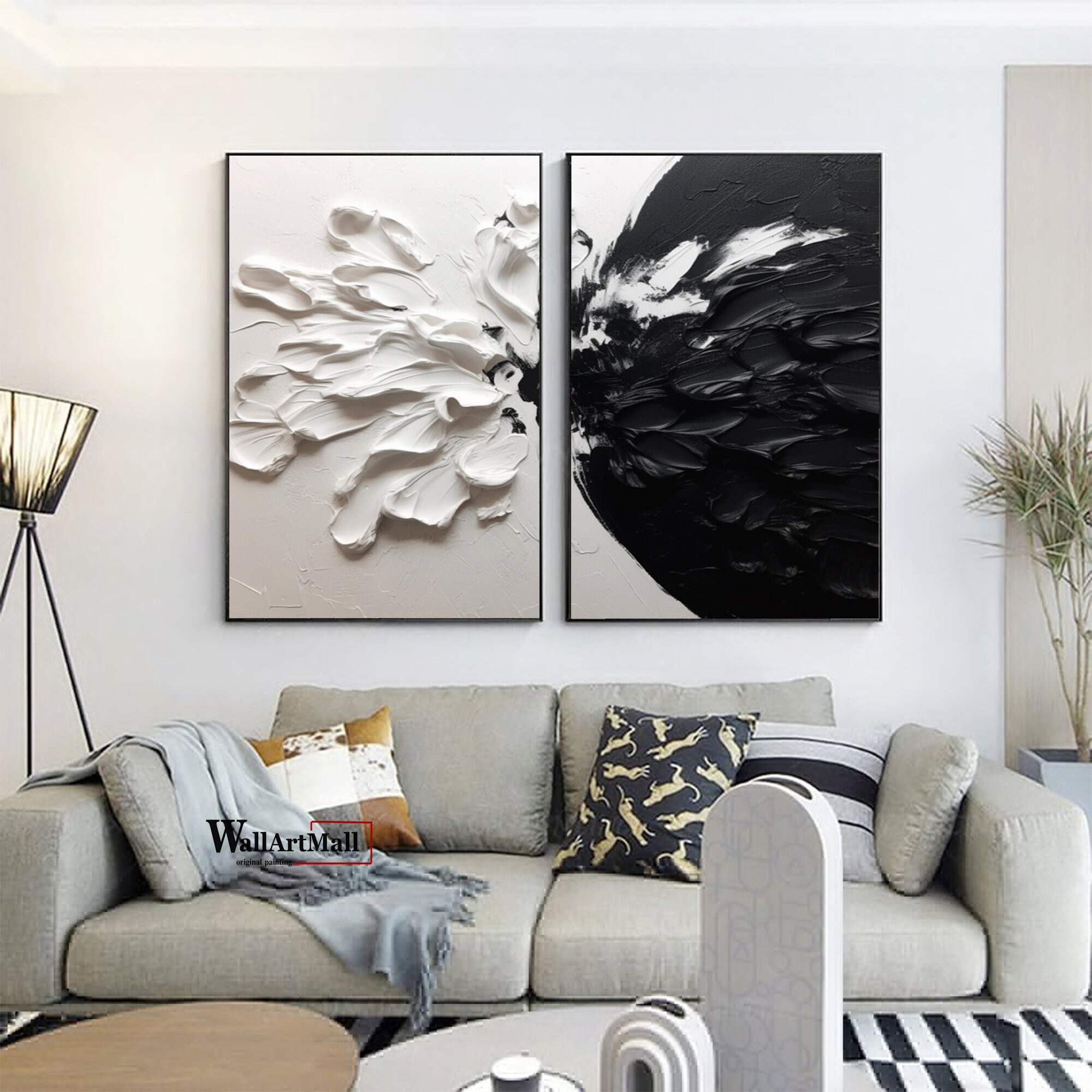 A closer look at Black And White Texture Wall Decor
