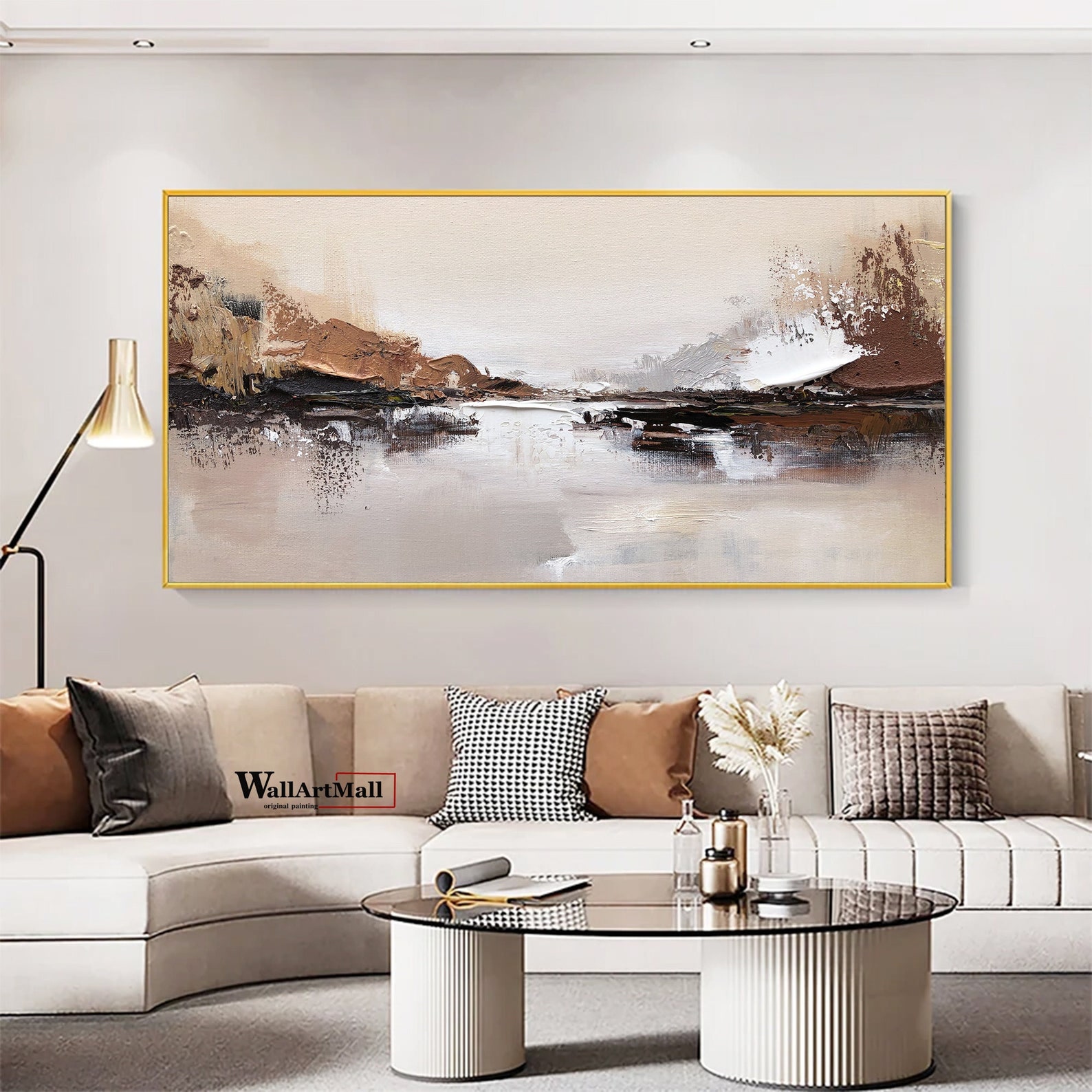 Large Original Landscape Painting Brown Abstract Painting Brown