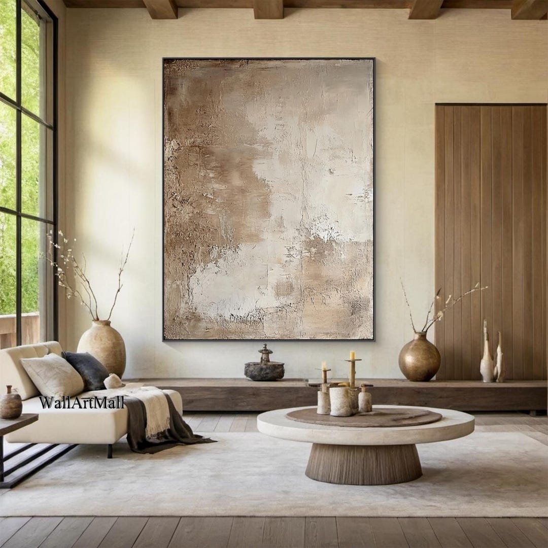Wabi Sabi Abstract Painting Large Brown and Beige Abstract Painting ...