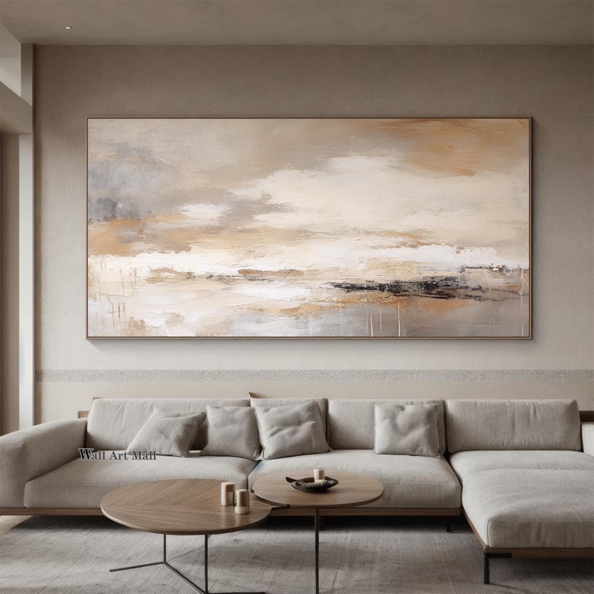 抽象画　ベージュ　ブラウン　グレー　ブラック　絵画　海外　アート作品 抽象画 ベージュ ブラウン グレー ブラック 絵画 海外 アート作品