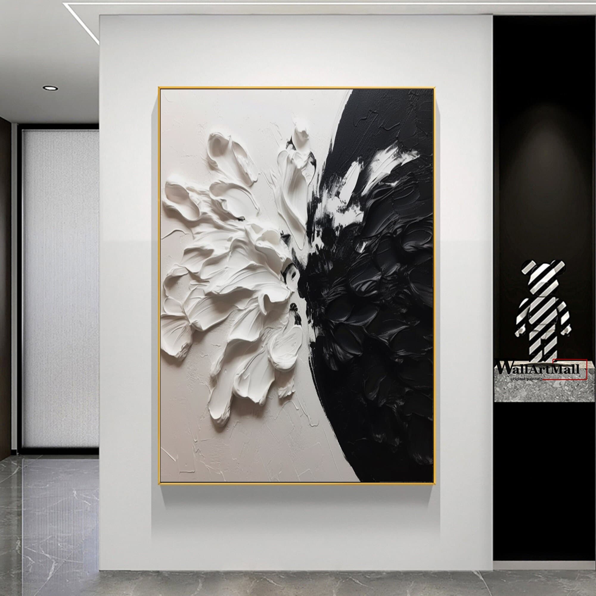 Large Black and White Abstract Painting White 3D Textured Abstract Art  Black and White Textured Painting Black and White Textured Wall Art - Etsy, image size:2000x2000