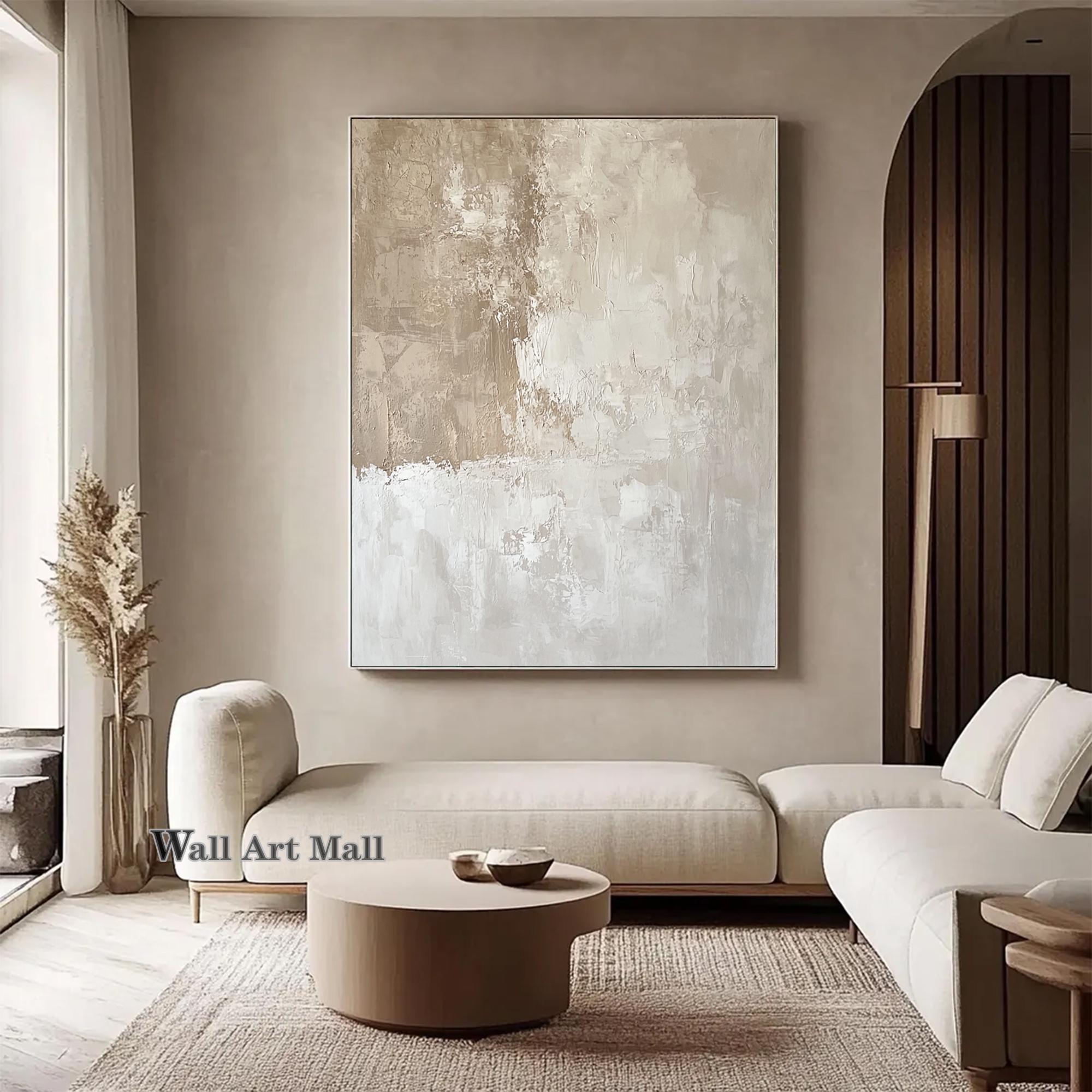 Beige Brown Wabi Sabi Wall Art Large Light Brown Textured Abstract ...