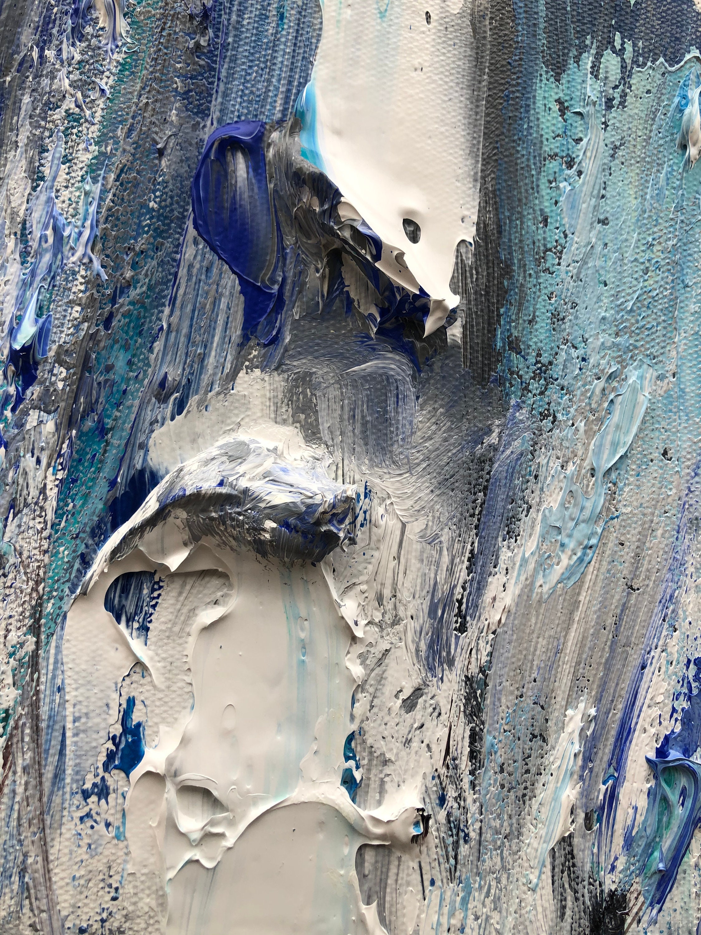 Large Blue Abstract Painting Blue Painting Original Abstract Etsy Canada