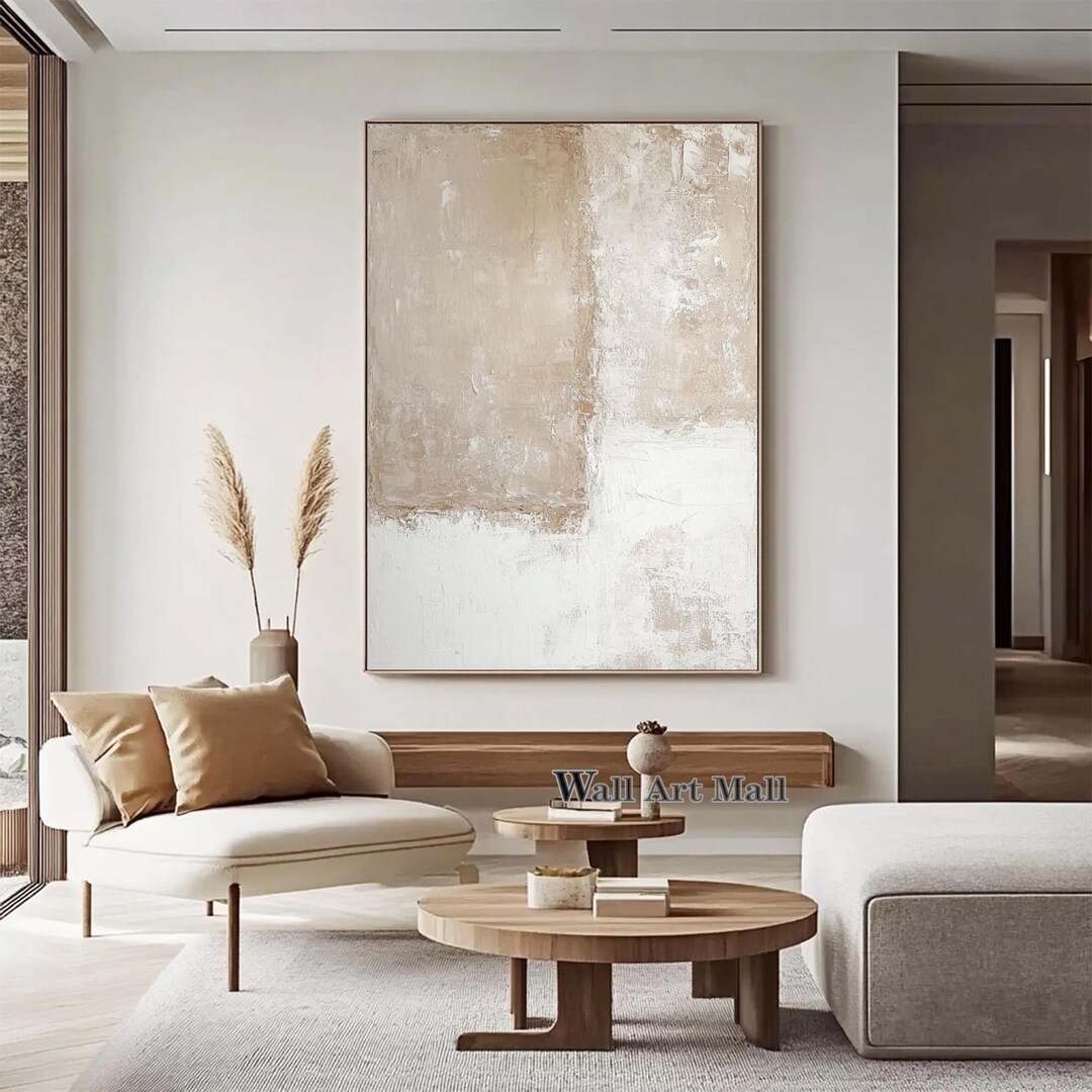 Beige Texture Abstract Beige Textured Abstract Painting Creamy Minimalist Textured Painting ...