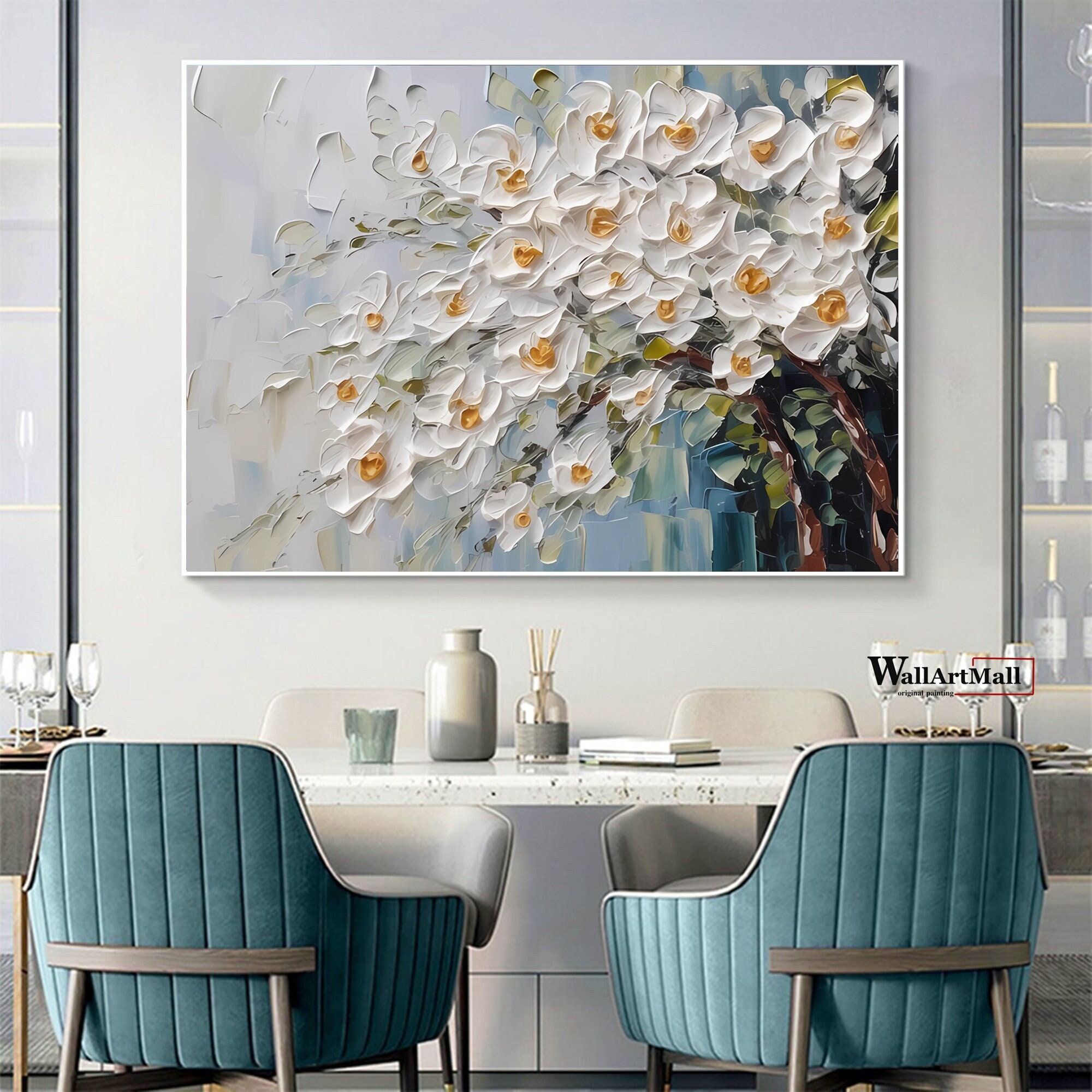 Original Floral Texture Wall Art 3D Texture Abstract Painting Etsy