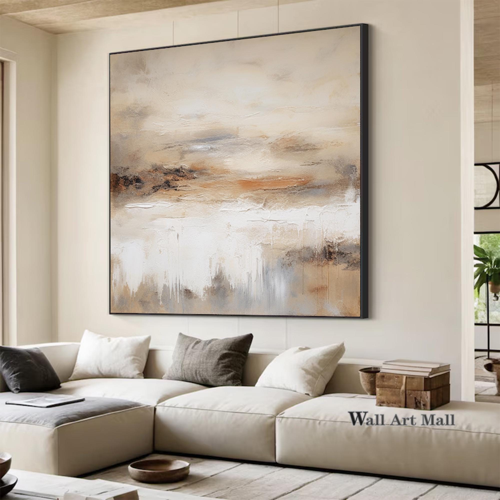 Wabi Sabi-kunst, zwart-bruine minimalistische muurkunst, Wabi Sabi-muurkunst, neutraal Wabi-sabi-schilderij, decor Wabi Sabi, minimalistische Wabi Sabi- kunst - België