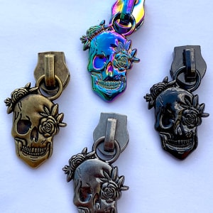 5 Rainbow Skull Zipper Pulls / Slides Set of 4 – Bad Bobbin