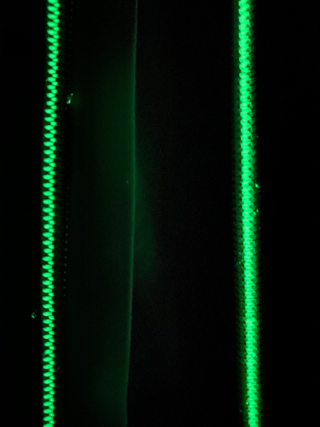 Zipper by the Yard - Black - Green Glow in the Dark Teeth - Number