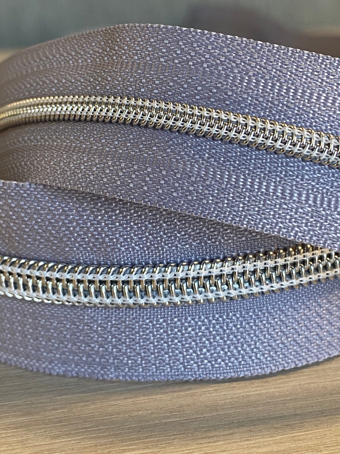 Size 5 Zipper Tape by the Yard Gray Zipper Tape Silver Etsy