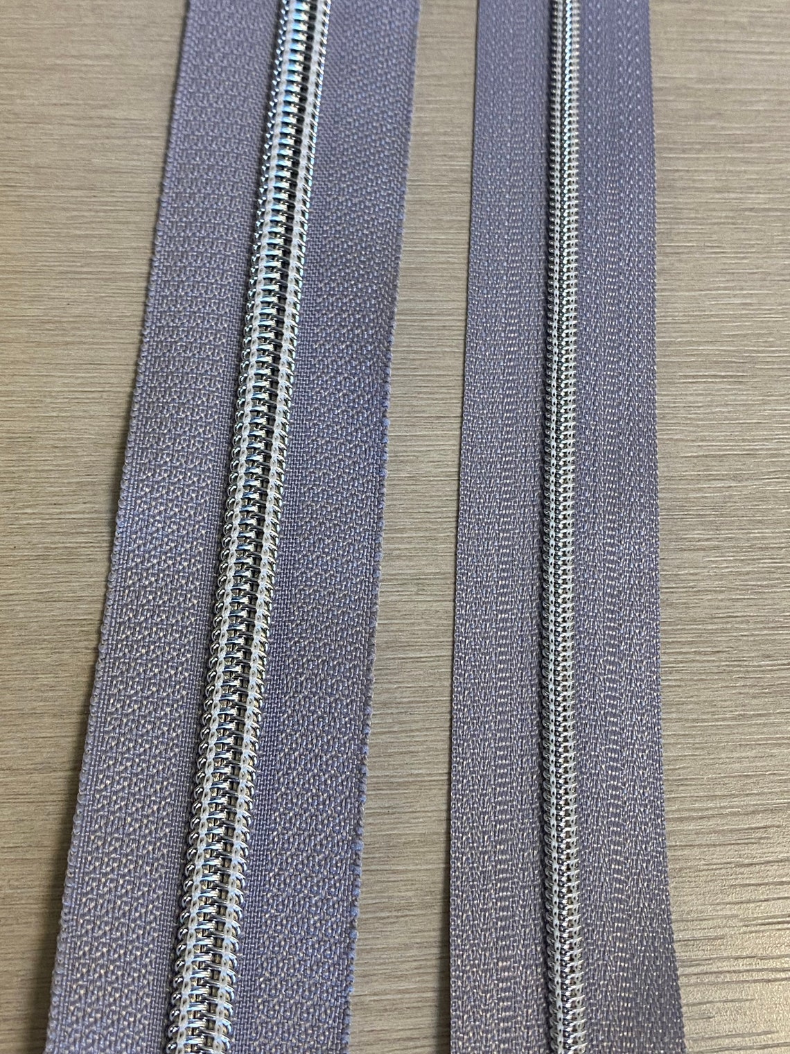 Size 5 zipper tape by the yard gray zipper tape silver Etsy