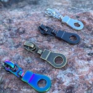 Non-locking #3 zipper pull, 6 pack, donut shaped zipper pull