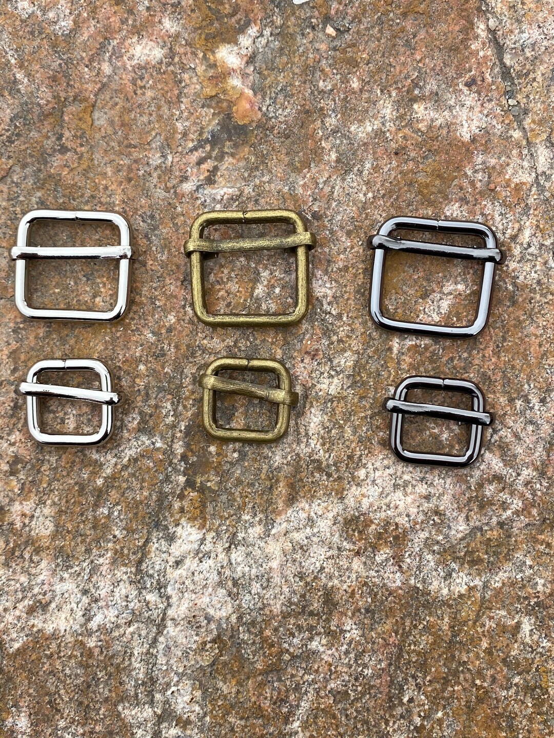 Slide Adjuster 1/2, 6 Pack, Purse Strap Hardware, Slide Bar, Purse