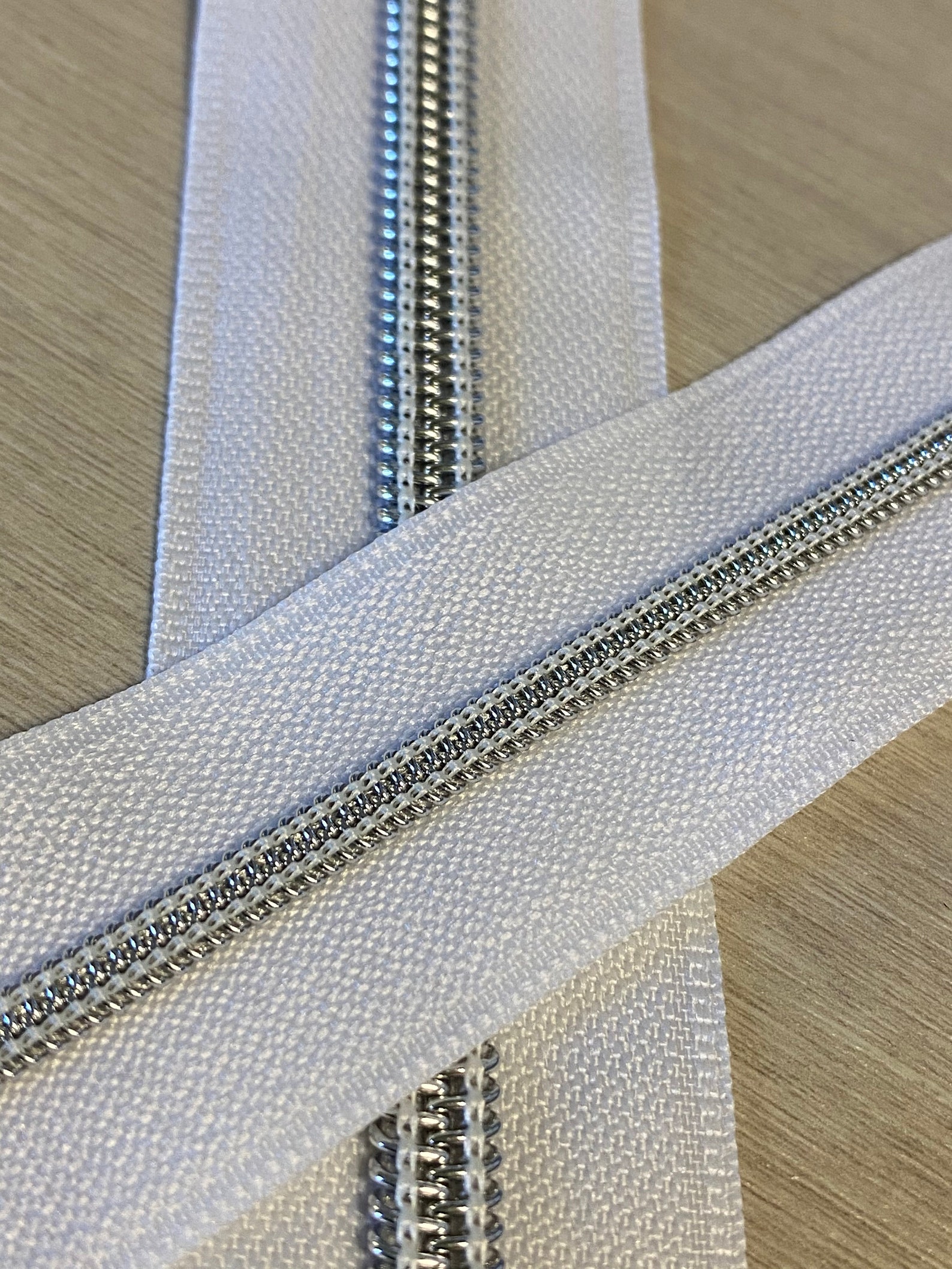 Size 3 zipper tape by the yard white zipper tape silver Etsy