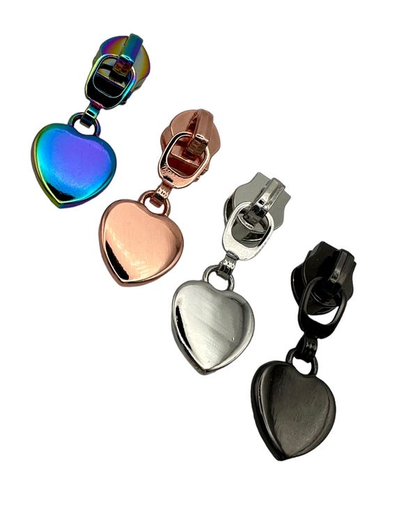 Four #5 Heart Zipper Pulls Gold Four #5 Heart Zipper Pulls Gold