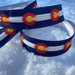 Colorado flag zipper tape, zipper by the yard, zipper tape, custom zipper tape, Size #5 zipper