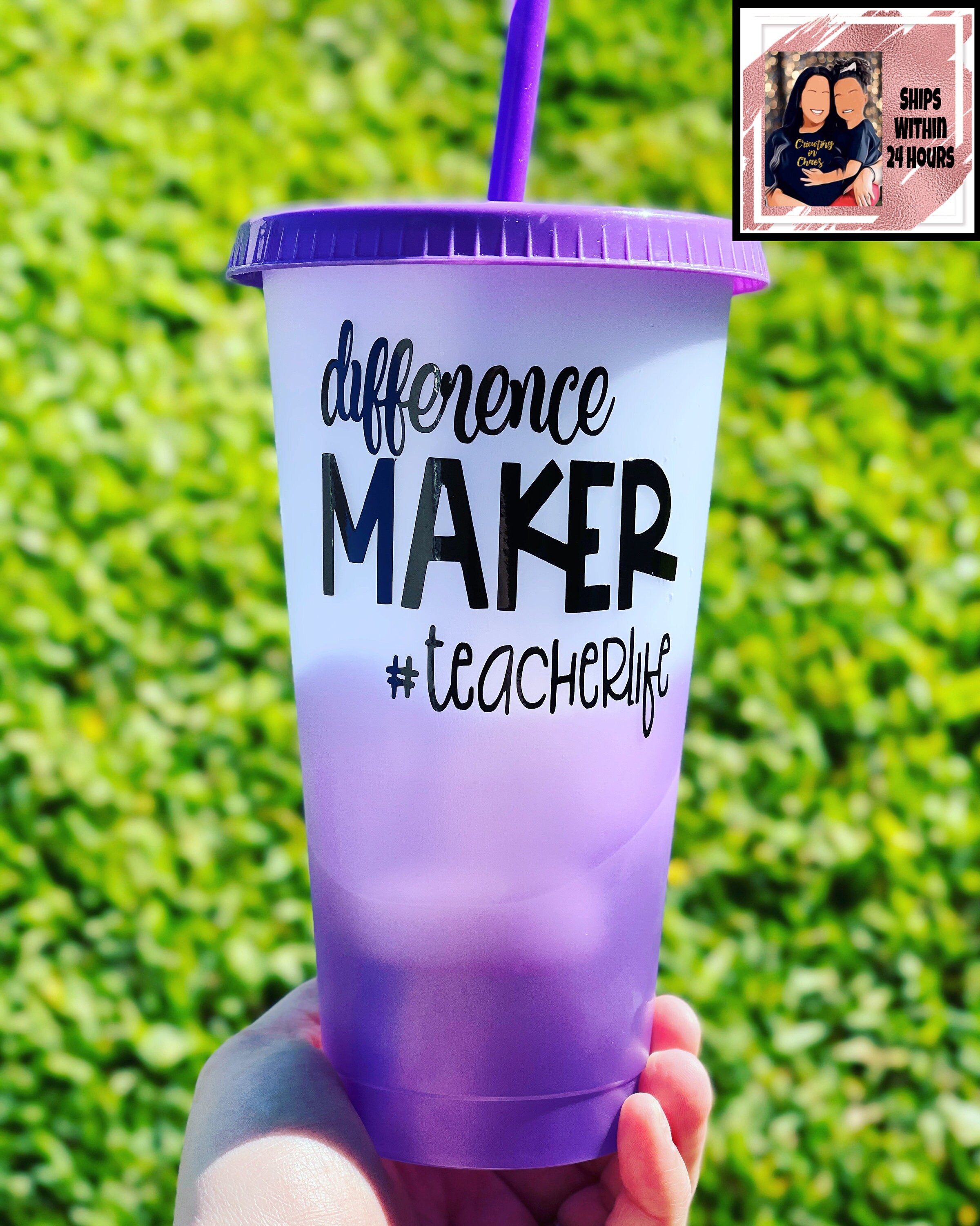 Personalized Tumbler with straw Tumblers For Teachers Teacher Etsy
