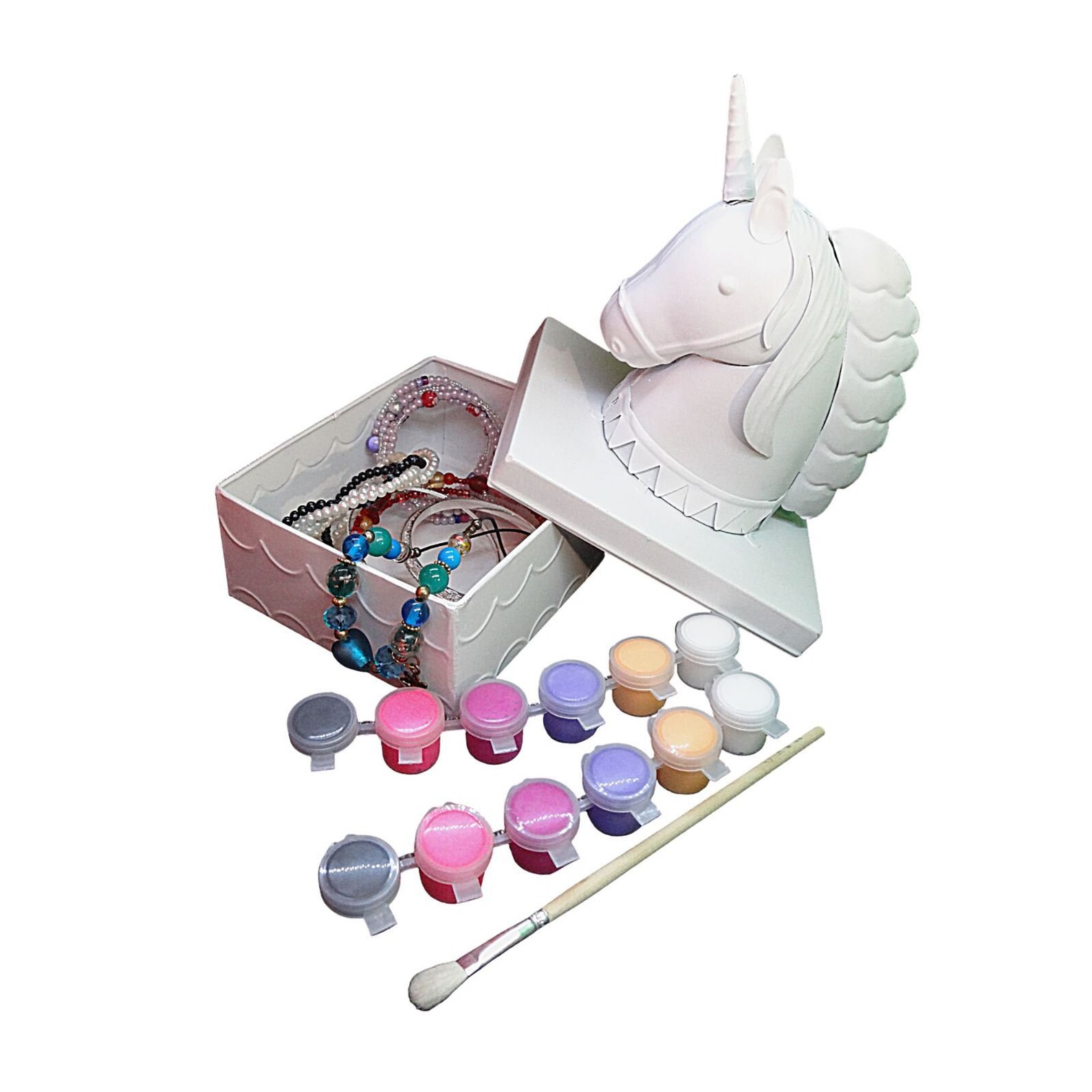 Unicorn Jewelry Box Painting Kit Paint Your Own Unicorn Decor Etsy
