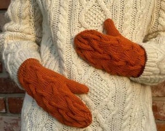 Handgestrickte warme und bequeme Stulpen, 100% Merinowolle, wunderbares Accessoire, warme Winterhandschuhe, stilvoll, perfekt für kühle Tage
