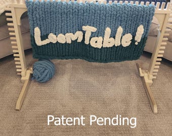 Convertible Loom Table for making Chunky Knit Blankets in comfort