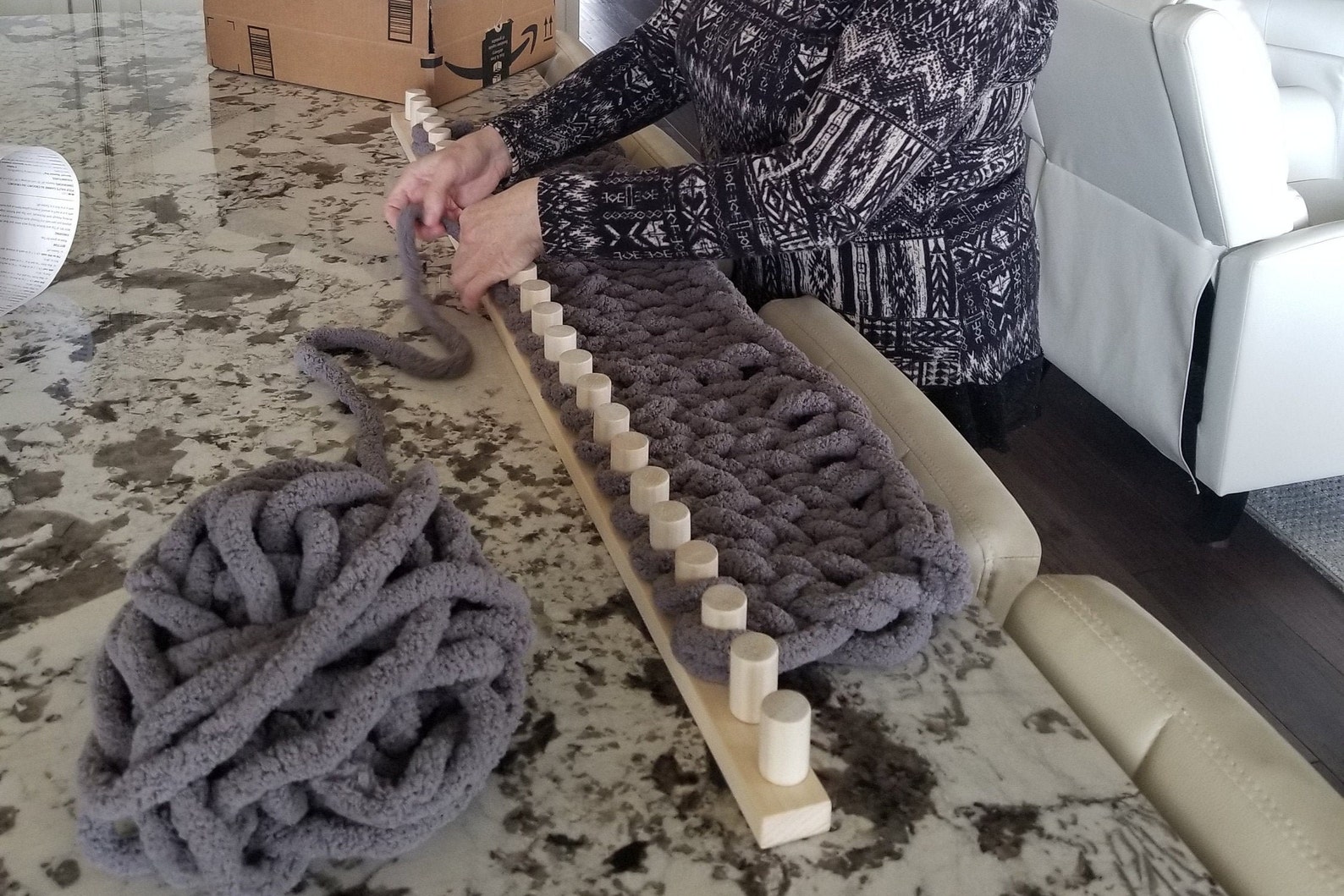 KIT Chunky Blanket Knitting Loom Kit Chunky Knitting Loom DIY Knitting ...