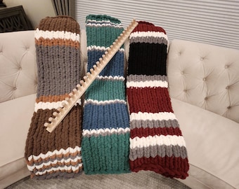 Kit de telar para mantas gruesas de 114 cm (45") - Incluye hilo Bernat Big Yarn y tutoriales en vídeo - Extensible
