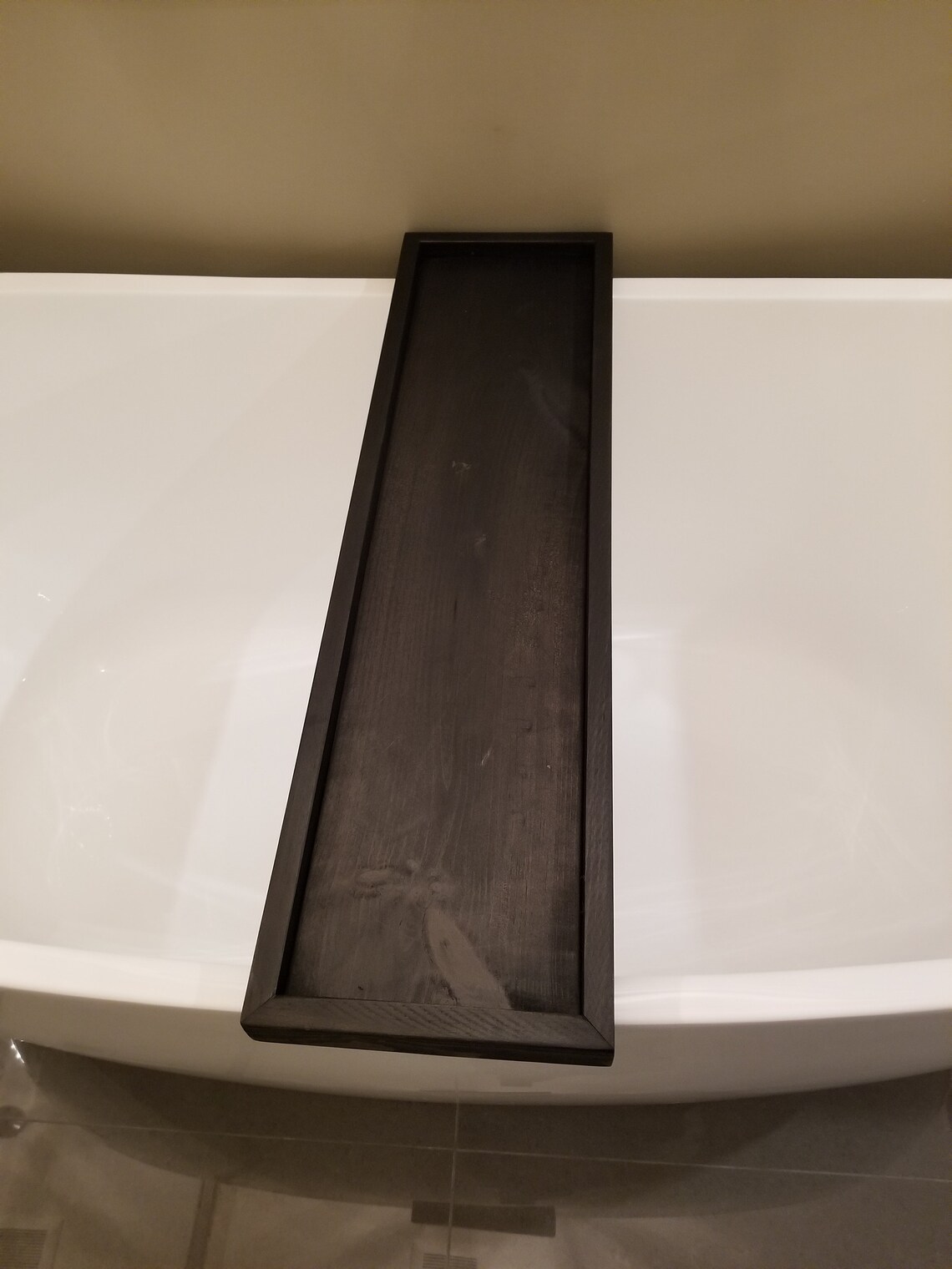 Wood Bath Caddy Black Bath Caddy Farmhouse Tub Tray Etsy Canada