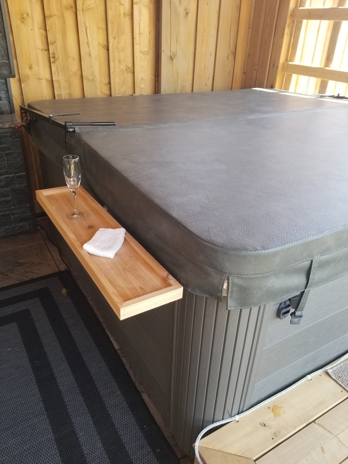 Hot Tub Table Hot Tub Decor Folding Hot Tub Table Etsy Canada