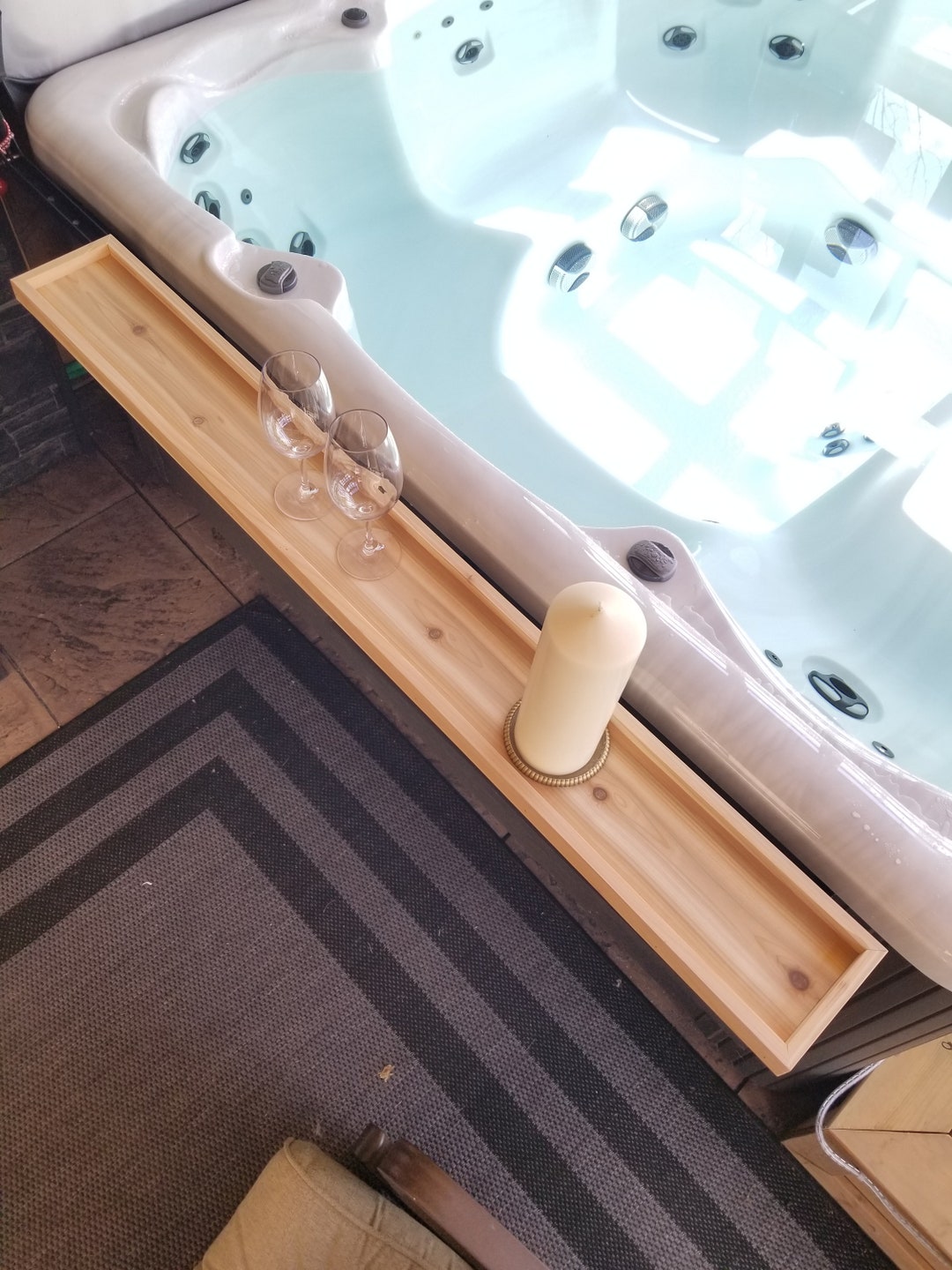 Hot Tub Table for Spa CUSTOM Size NEW Spa Table Folding Hot Tub Table Hot Tub Tray Hot Tub Decor
