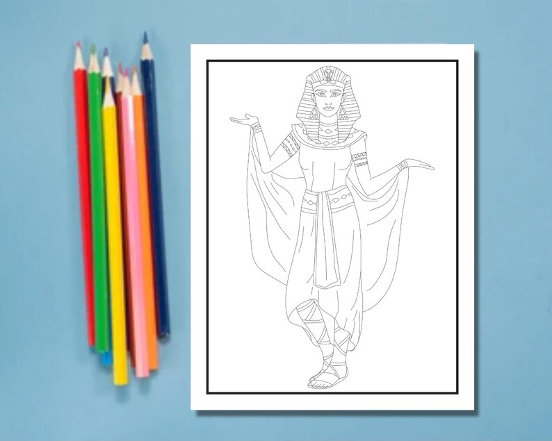 Pharaoh Coloring Page Digital Coloring Pages Digital Coloring Printable ...