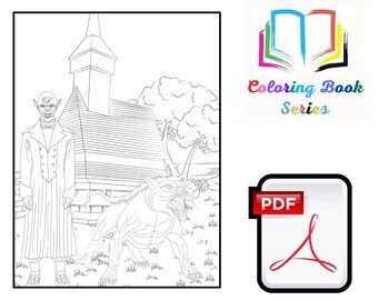 Vampire Coloring Page - Digital Coloring Pages - Digital Coloring - Printable Coloring - Digital Download - Instant Download