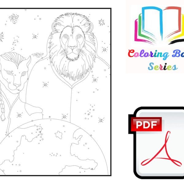 Lion Man Coloring Page - Alien Coloring Pages - Digital File - Printable Activity Pages - Instant Download