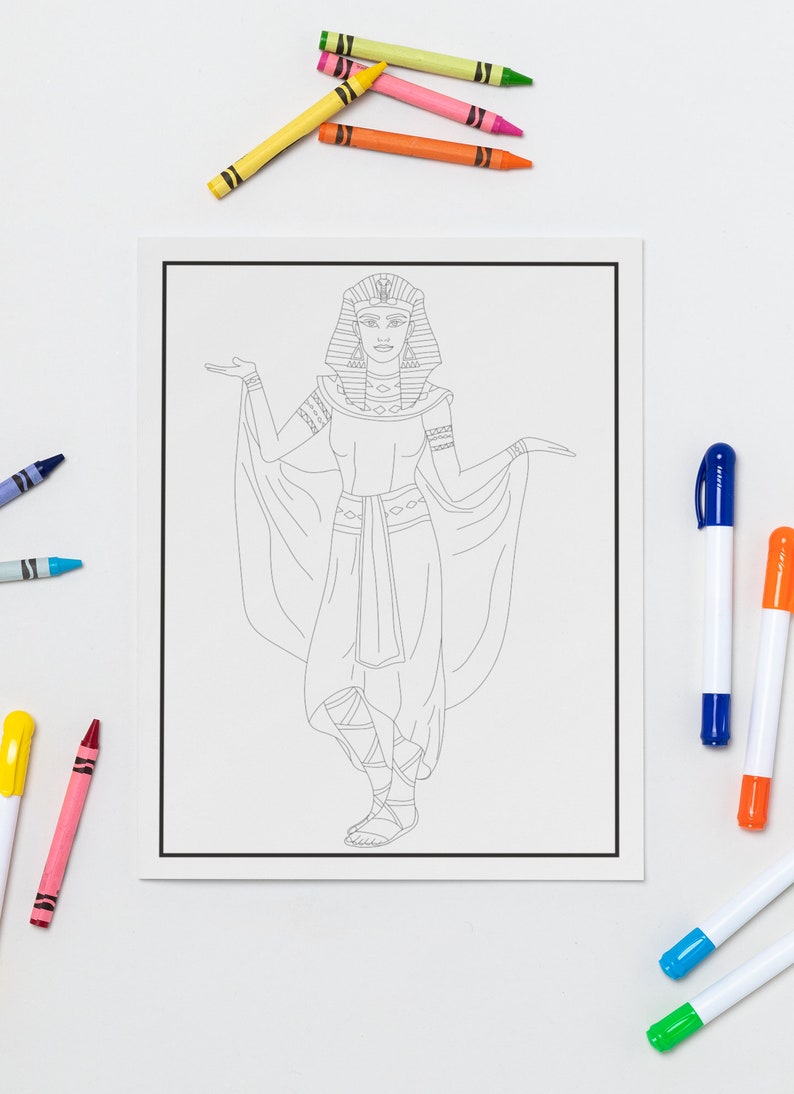 Pharaoh Coloring Page Digital Coloring Pages Digital Coloring Printable ...