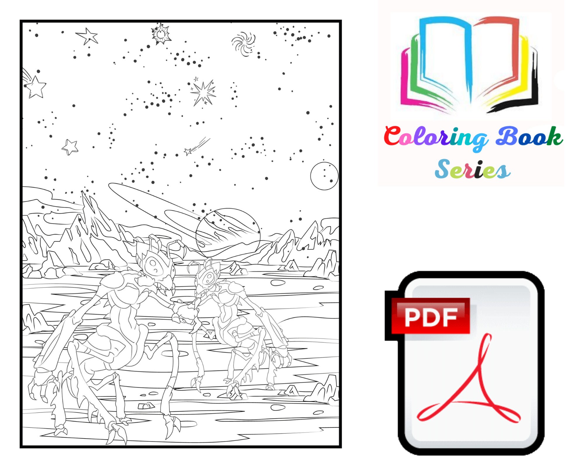 alien ant coloring page alien coloring pages digital file etsy