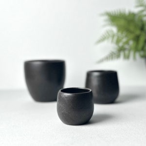 Handmade Matt Black Ceramic Tumbler: Minimalist Espresso Cup