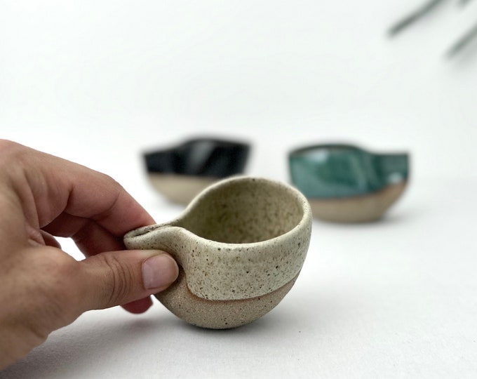 Unique Handmade Pinched Cup: Ergonomic Coffee Mug, Ceramic Espresso Cup, 2oz - 10oz