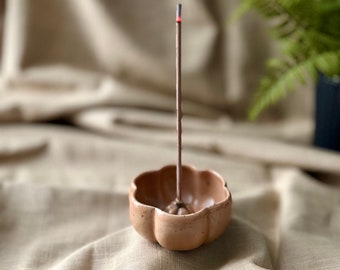 Handmade Pumpkin Incense Holder: Glazed Stoneware Autumn Decor