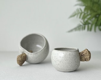 Handmade Natural Stone Ceramic Mug: Meteorite Espresso Cup (3oz, 6oz)