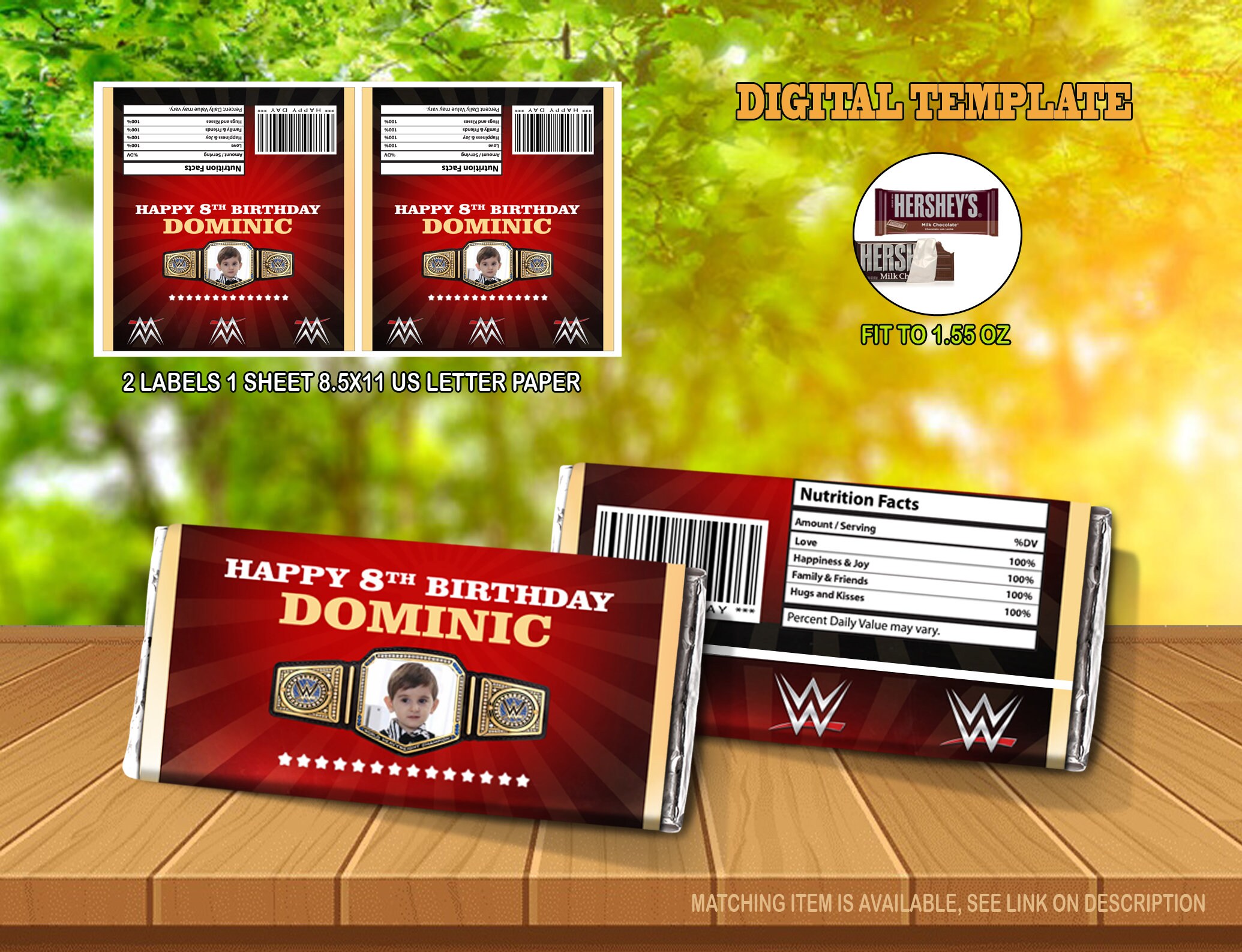 Wwe Hershey Wrapper Wwe Candy Bar Wwe Hershey Bag Wwe Candy Etsy