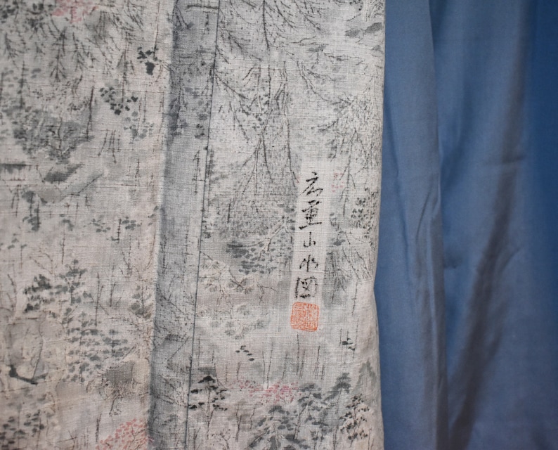 Long silver gray silk kimono authentic KOMON kimono traditional Japanese kimono for women luxury silk robes high quality